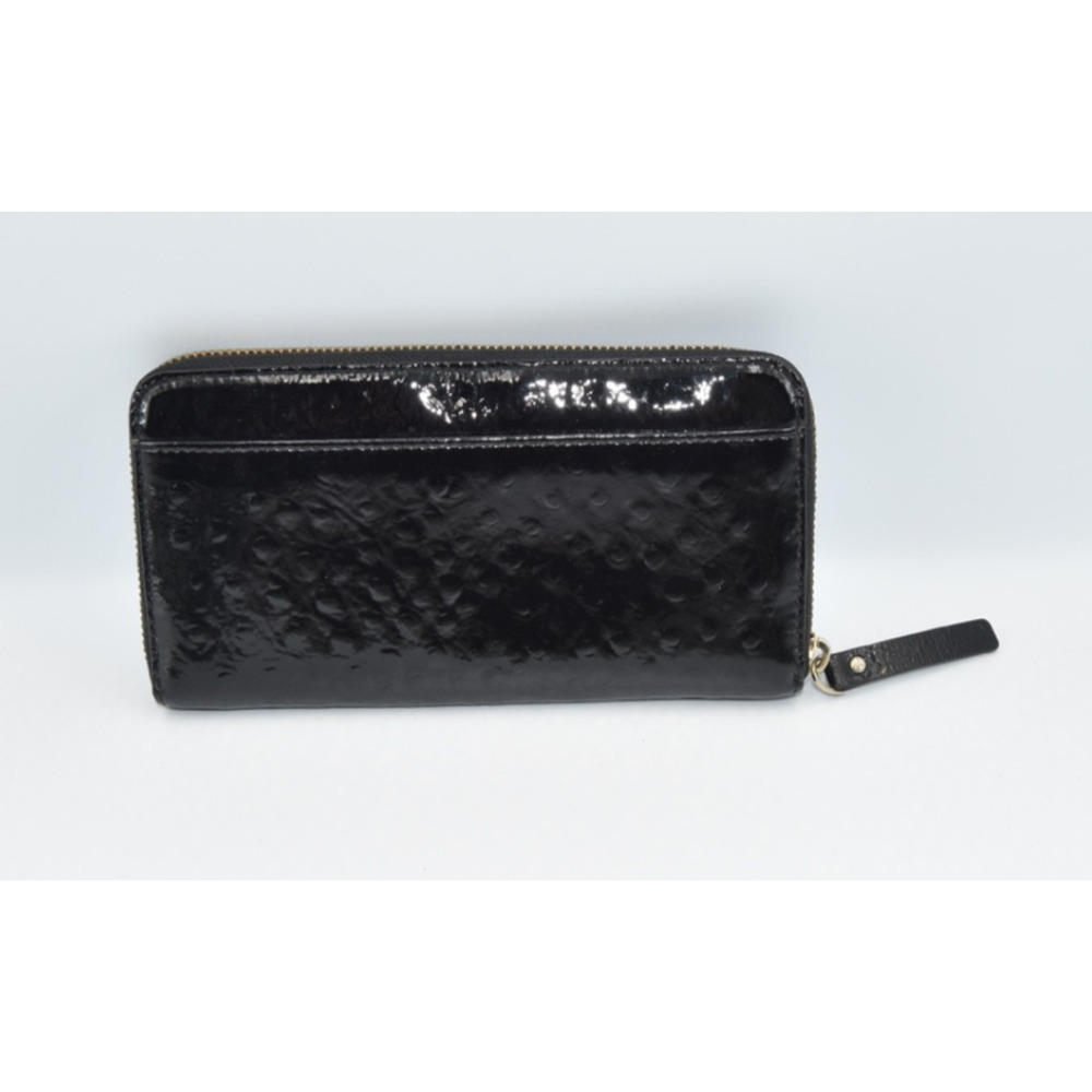 Kate Spade New York Neda Mofro Black Patent Leather Zip Around Large Wallet - Picture 2 of 11